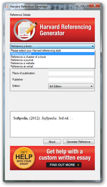 Harvard Reference Generator screenshot 2