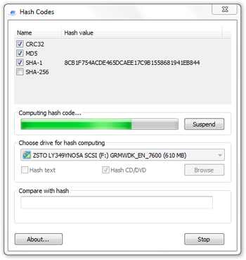 Hash Codes Portable  screenshot