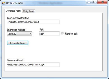 HashGenerator screenshot