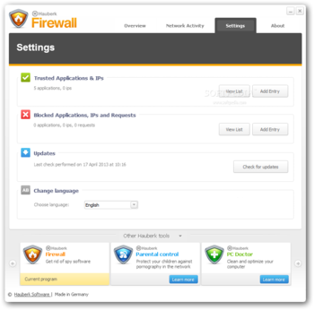 Hauberk Firewall screenshot 2