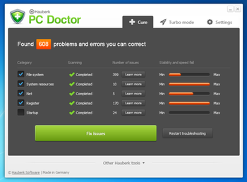 Hauberk PC Doctor screenshot