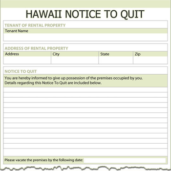 Hawaii Notice To Quit screenshot