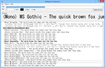 Hawkeye Font Browser screenshot
