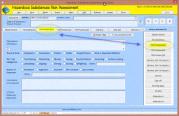 Hazardous Substances Assessment Management screenshot
