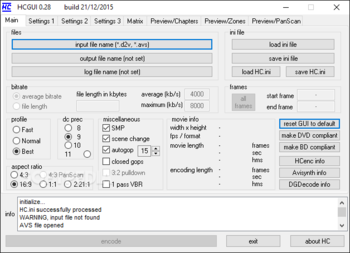 HC Encoder screenshot