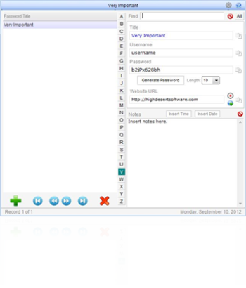 HD Password Vault screenshot