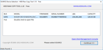 HDD Raw Copy Tool screenshot