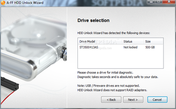 HDD Unlock Wizard screenshot 2
