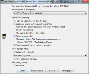 HDiskDefrag screenshot