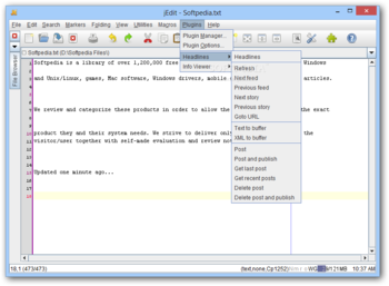 Headlines For jEdit screenshot