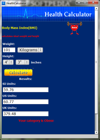 HealthCalculator screenshot 2