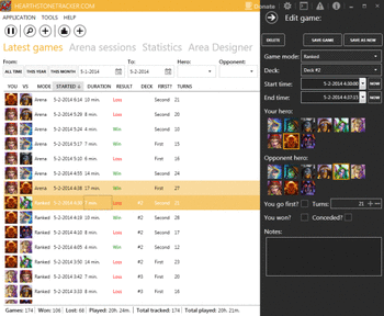 HearthstoneTracker screenshot
