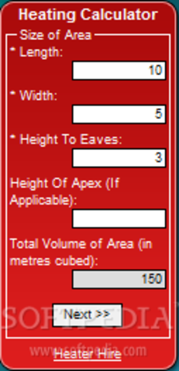Heating Calculator screenshot
