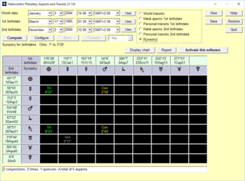 Heliocentric Planetary Aspects and Transits screenshot 5