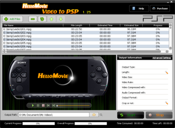 HelloMovie Video to PSP screenshot