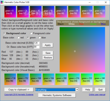 Hermetic Color Picker screenshot