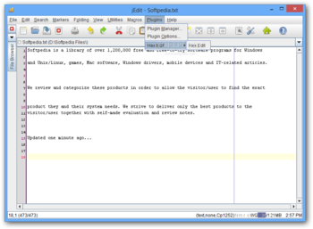Hex Edit For jEdit screenshot
