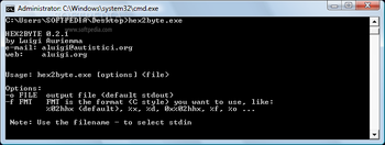 Hex2byte screenshot