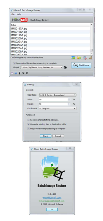 Hibosoft Batch Image Resizer screenshot
