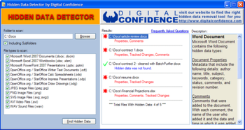 Hidden Data Detector screenshot