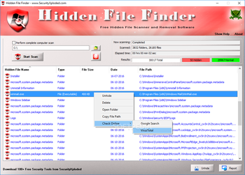 Hidden File Finder screenshot