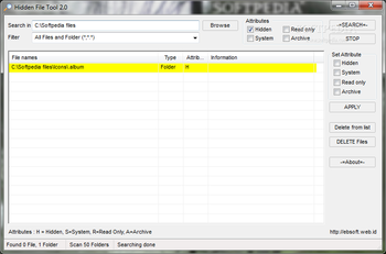 Hidden File Tool screenshot