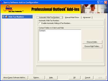 Hide Fax Numbers for Microsoft Outlook screenshot