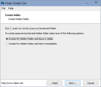 Hide Folder Ext screenshot 2