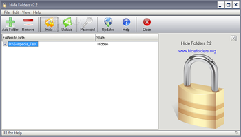Hide Folders screenshot