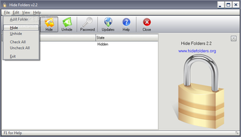 Hide Folders screenshot 2