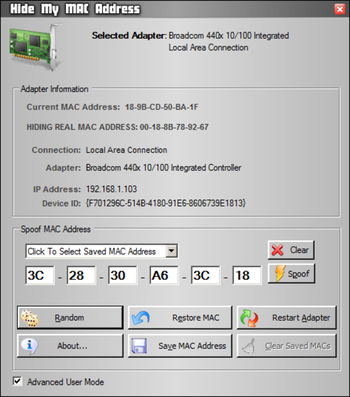 Hide My MAC Address screenshot