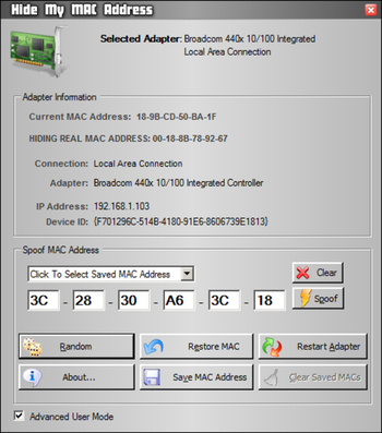 Hide My MAC Address screenshot