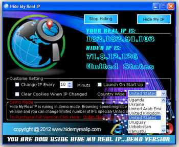 Hide My Real IP screenshot