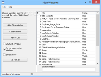 Hide Windows screenshot