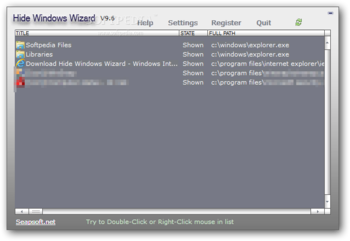 Hide Windows Wizard screenshot