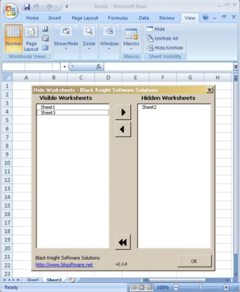 Hide Worksheets screenshot