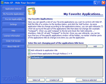 Hide-XP screenshot 2