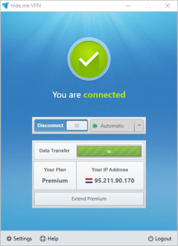 hide.me VPN screenshot