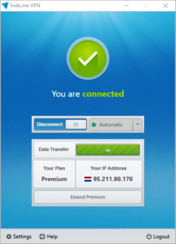 hide.me VPN for Windows screenshot