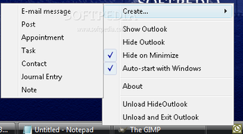 HideOutlook screenshot