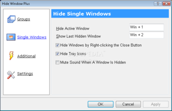 HideWindowPlus screenshot 2