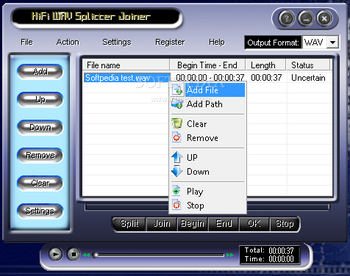 HiFi WAV Splitter Joiner screenshot