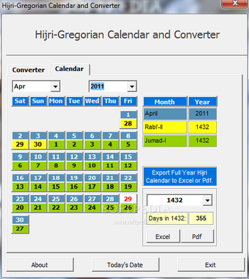 Hijri-Gregorian Calendar and Converter screenshot 2