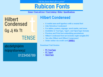 Hilbert Condensed Font Type1 screenshot