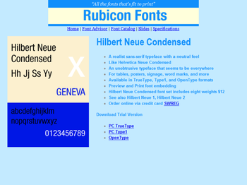 Hilbert Neue Condensed Font Type1 screenshot