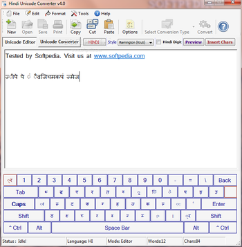 Hindi Unicode Converter screenshot