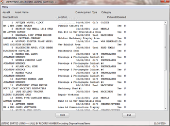 Historical Asset Register screenshot 11