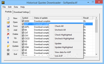 Historical Quotes Downloader screenshot