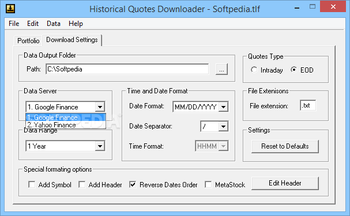 Historical Quotes Downloader screenshot 6