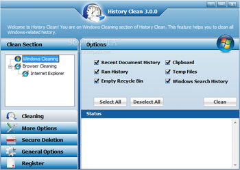 History Clean screenshot